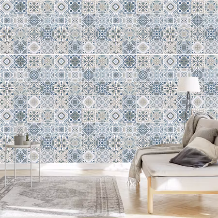 Tapet - Abstrakt Mosaik i Pastellfärger