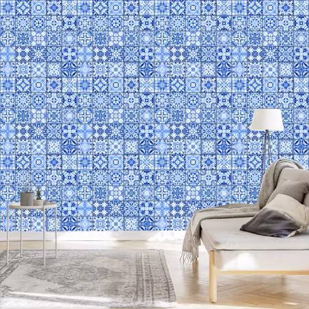 Tapet - Vacker Blå Orientalisk Mosaik