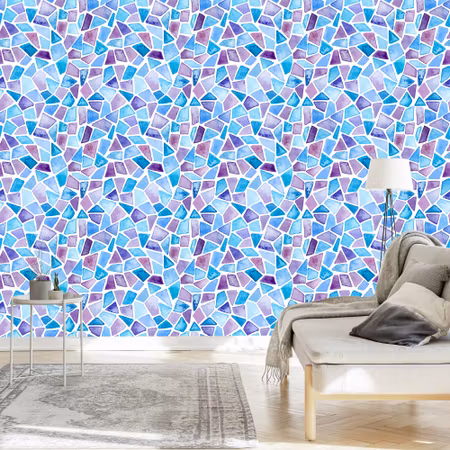 Tapet - Geometrisk Mosaik för Vardagsrum Kontor