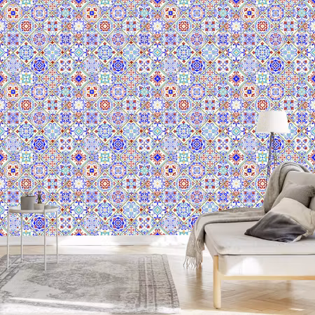 Tapet - Kaklad Färgglad Mosaikmatsal