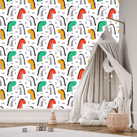 Tapet - Färgglada Dinosaurier