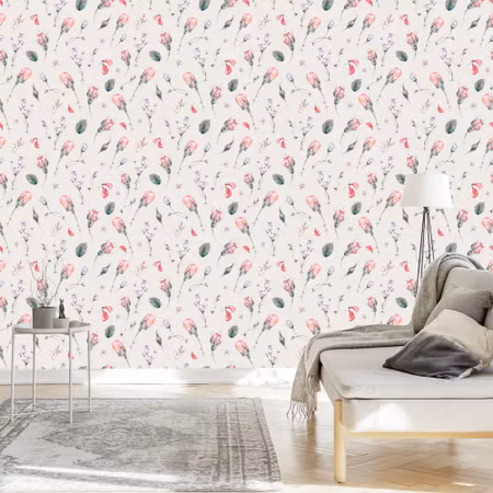 Tapet - Vintage Rosor Blommor