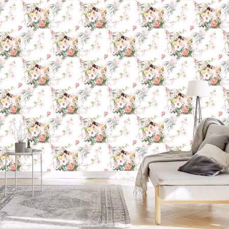 Tapet - Vackra Blommor och Blad
