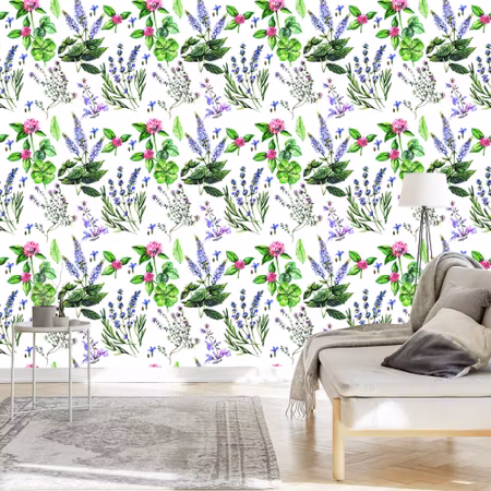 Tapet - Lavendel med Klöver