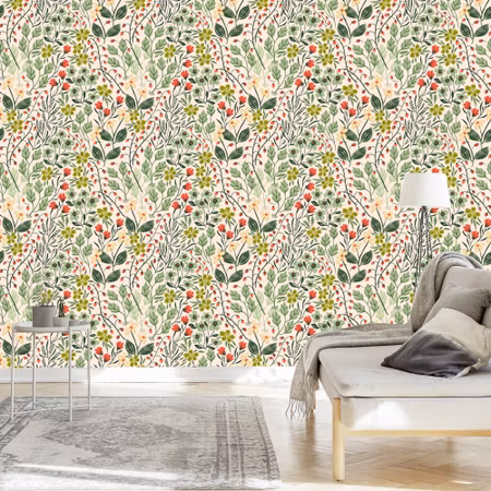 Tapet - Blommor och Skogsfrukter