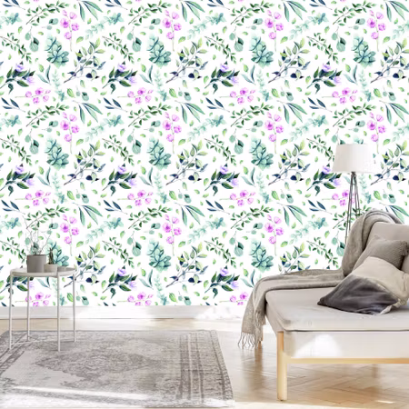 Tapet - Kvistar med Blommor
