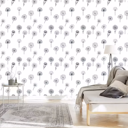 Tapet - Maskros med Fältblommor