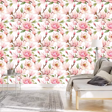 Tapet - Vårens Magnolia Blommor