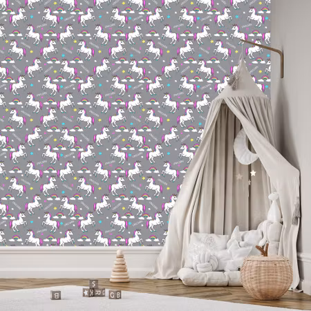 Tapet - För Barn Rainbow Unicorns