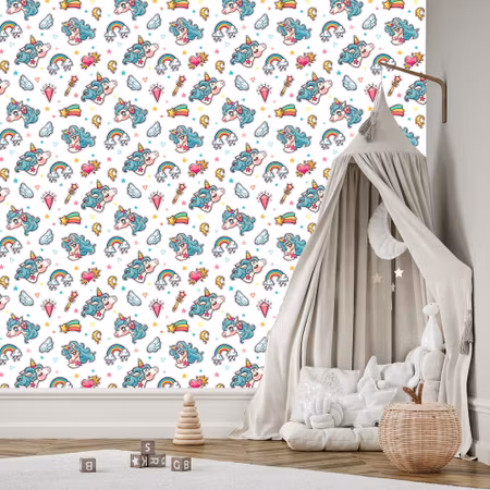 Tapet - För Barn Magic Unicorns