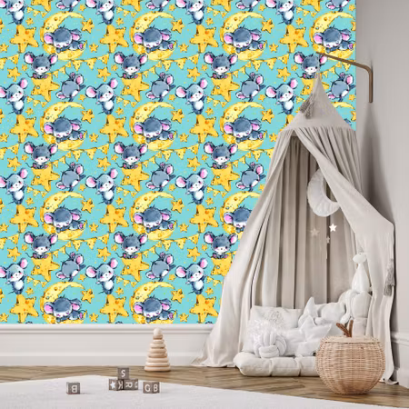 Tapet - I Mouse Animals Star Boyamp039s Room