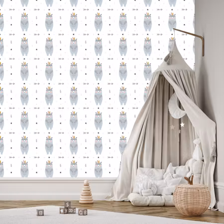 Tapet - För Boy Bears Dots Stars