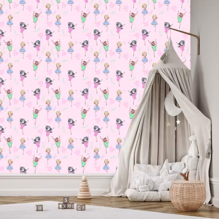 Tapet - Blommor Grönt för Flickdansare
