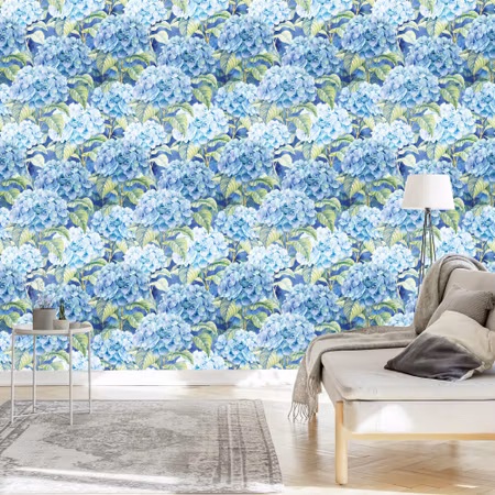 Tapet - Hortensia med Blad