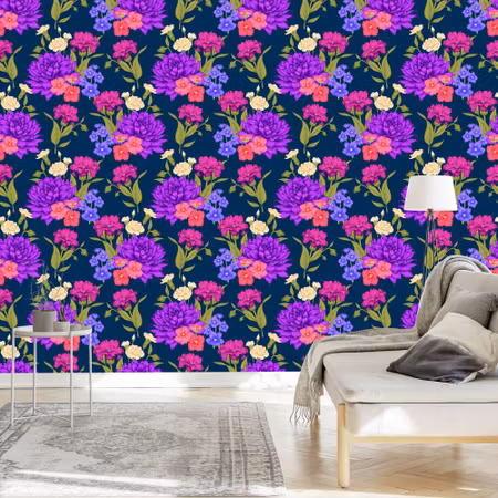 Tapet - Blombukett i Retro Stil