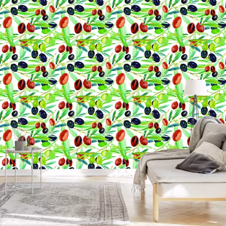 Tapet - Grenar med Fruktgrönska för Kök