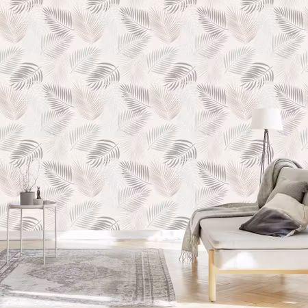Tapet - Boho Grå Löv