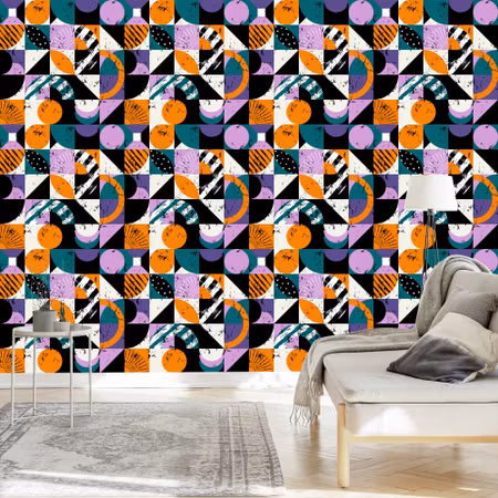 Tapet - Graffiti med Orange Element