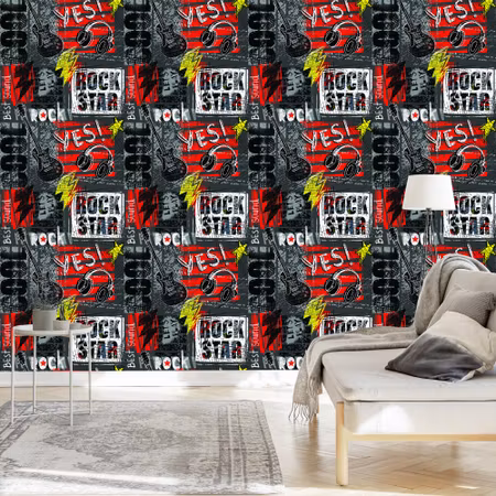 Tapet - Graffiti Stil Rock