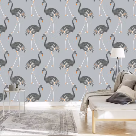 Tapet - Flamingos Som Målade