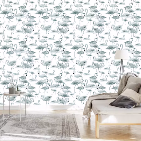 Tapet - Flamingos Birds Nature Salong
