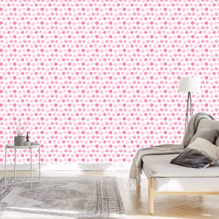 Tapet - Akvarell Rosa Prickar