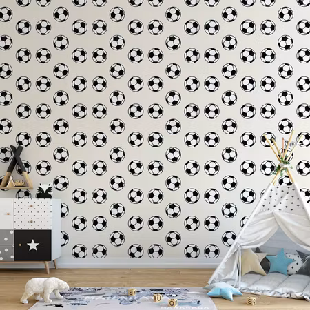 Tapet - Soccer - symmetrical black-and-white
