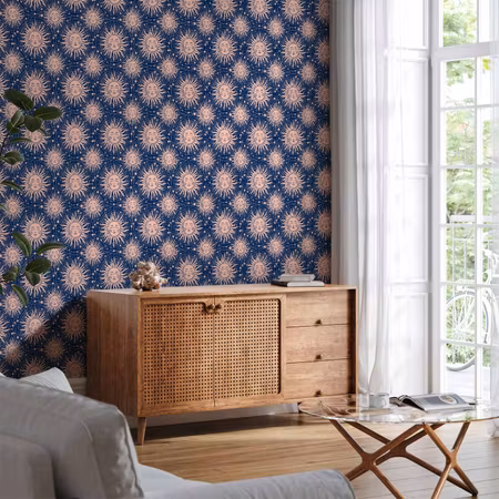 Tapet - Sunny patterns - repeating sun motif on a