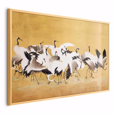 Poster med ram - Japanese cranes