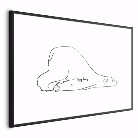 Poster med ram - Lazy bear