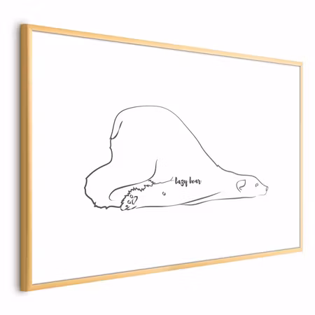 Poster med ram - Lazy bear