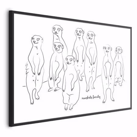 Poster med ram - Meerkat family