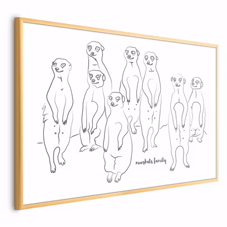 Poster med ram - Meerkat family