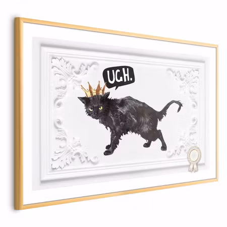 Poster med ram - Cat with a crown