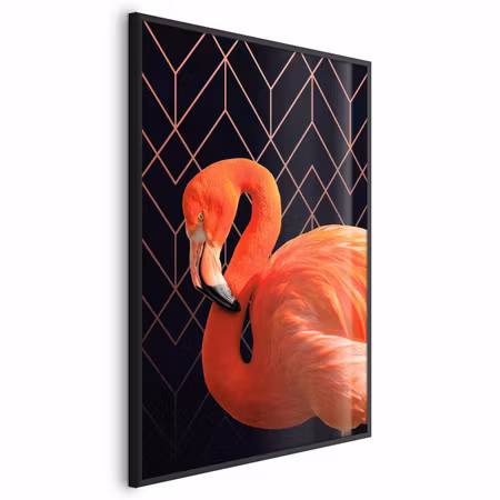 Poster med ram - Flamingo solo