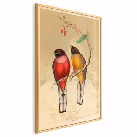 Poster med ram - Birds on a branch
