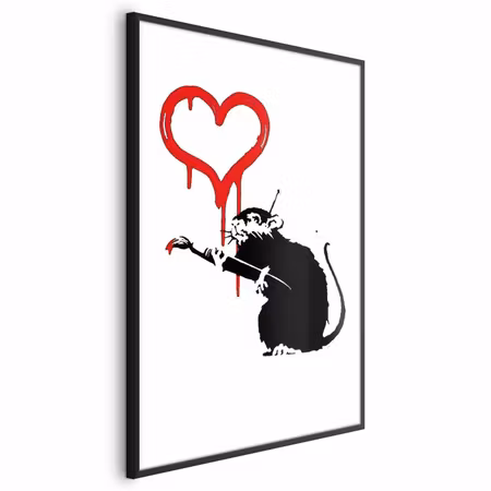 Poster med ram - Love rat