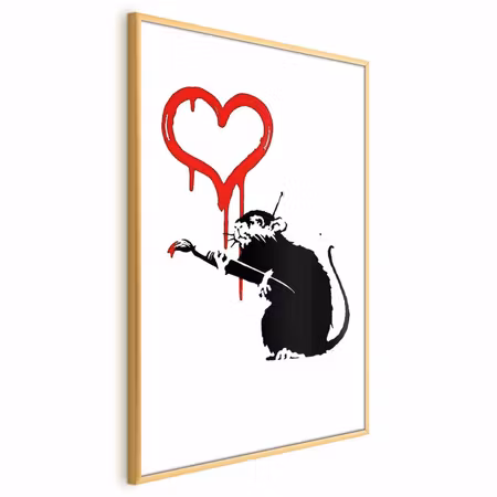Poster med ram - Love rat