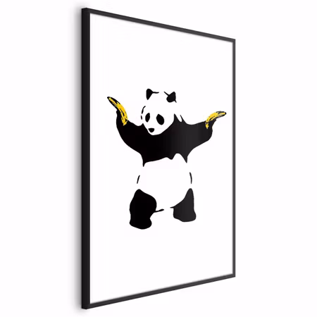 Poster med ram - Panda with guns