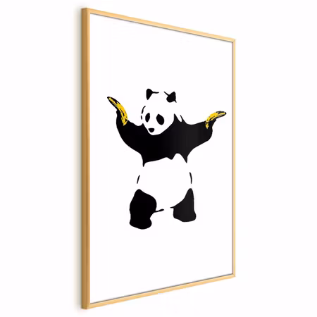 Poster med ram - Panda with guns