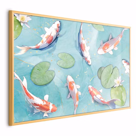 Poster med ram - Pond in japan