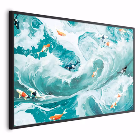 Poster med ram - Fish and waves