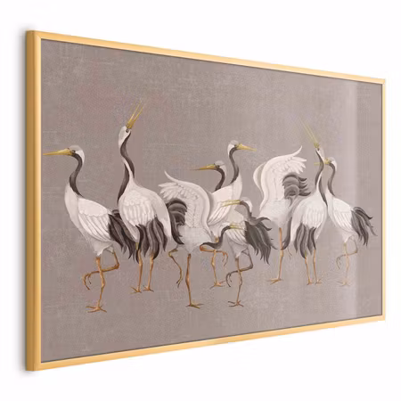 Poster med ram - Crane dance