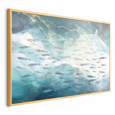 Poster med ram - School of small fish