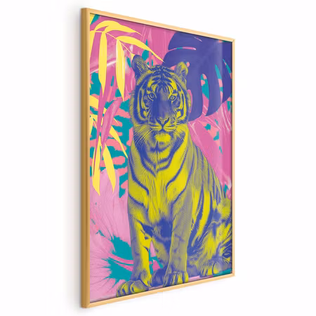 Poster med ram - Colorful tigertense colors