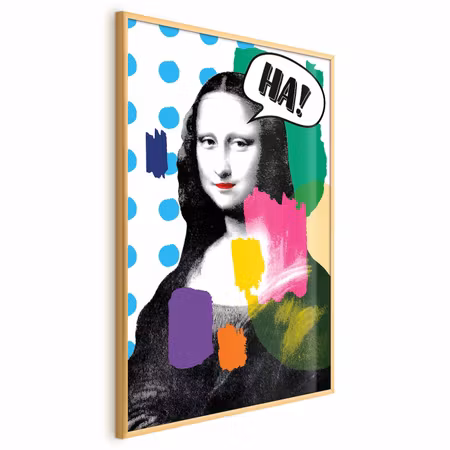 Poster med ram - Mona lisa pop-art
