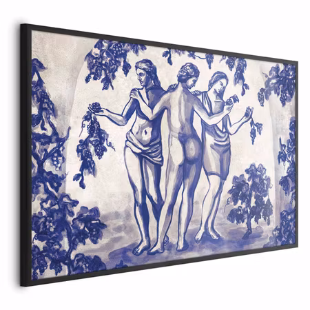 Poster med ram - Ancient vineyard - three women