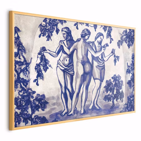 Poster med ram - Ancient vineyard - three women