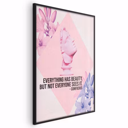 Poster med ram - Confucius on beauty