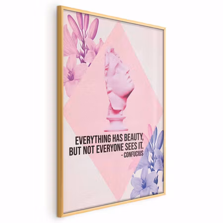 Poster med ram - Confucius on beauty